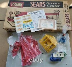 Marx Sears Service Center Tin Lithograph Gas Station Diorama Cars Toy 30 Yr Set