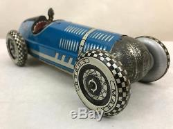 Marx Toy Racer Racing Indy Gp Brookland Car Tin Plate Clockwork Friction Wind Up