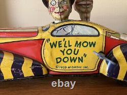 Marx Toys Mccarthy & Snerd Tin Litho Wind Up Toy Car