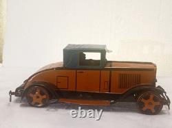 Marx Wind Up Vintage Tin Old Time Car - 1930's Coupe with Driver