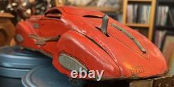 Marx ca. 1930's Red Lithographed Tin Windup Reversible Coupe/Marvel Car WORKS