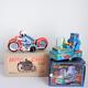 Masudaya Collection Mini X-9 Space Robot Car Reproduction & Motor Cycle Tin Toy