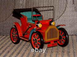 Masudaya Lever/clockwork Action Tin Oldtimers No. 1 Car In Original Box! Working
