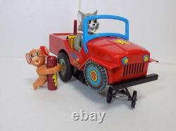 Masudaya Modern Toys Car Tom Jerry Comic Car Friction Working Condition Used