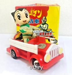 Masudaya Modern Toys Mirror Man Fire Truck Tin Vintage Car MIGHTY ATOM with Box