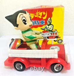 Masudaya Modern Toys Mirror Man Fire Truck Tin Vintage Car MIGHTY ATOM with Box