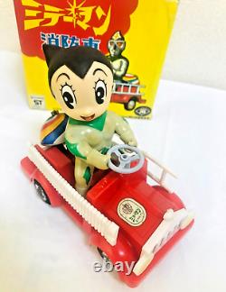 Masudaya Modern Toys Mirror Man Fire Truck Tin Vintage Car MIGHTY ATOM with Box