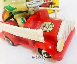 Masudaya Modern Toys Mirror Man Fire Truck Tin Vintage Car MIGHTY ATOM with Box