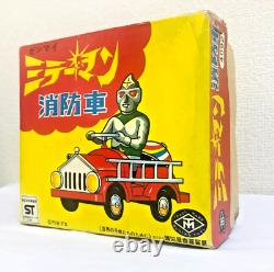 Masudaya Modern Toys Mirror Man Fire Truck Tin Vintage Car MIGHTY ATOM with Box