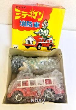 Masudaya Modern Toys Mirror Man Fire Truck Tin Vintage Car MIGHTY ATOM with Box