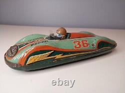 Masudaya Super Sonic Race Car Friction Tin Toy 1950s No 36