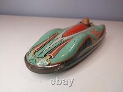 Masudaya Super Sonic Race Car Friction Tin Toy 1950s No 36