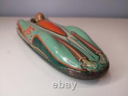 Masudaya Super Sonic Race Car Friction Tin Toy 1950s No 36