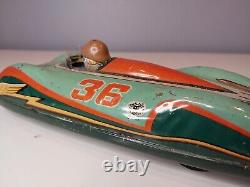 Masudaya Super Sonic Race Car Friction Tin Toy 1950s No 36