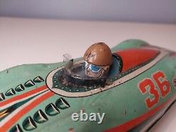 Masudaya Super Sonic Race Car Friction Tin Toy 1950s No 36