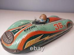 Masudaya Super Sonic Race Car Friction Tin Toy 1950s No 36