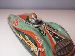 Masudaya Super Sonic Race Car Friction Tin Toy 1950s No 36