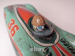 Masudaya Super Sonic Race Car Friction Tin Toy 1950s No 36