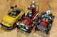 Masudaya Vintage Tin Toy Car Oldtimer Disney Mickey Mouse & Donald Duck 3pcs Set