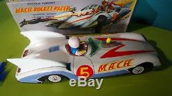Mega rare tin Speed Racer Machee Gogo car ASC Aoshin Japan orig. Box 1960 manga
