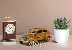 Metal Yellow Checker Cab Vintage 1930`s TAXI Sedan Model Art Sculpture JAYLAND