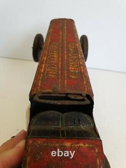 Mettoy/ Record Vintage Working Red Racing Car. Tin Plate Clockwork 1938s RARE
