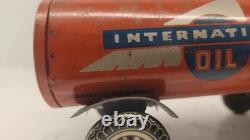 Mettoy Tinplate Windup International Oil Lorry Truck Tanker Works