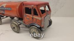 Mettoy Tinplate Windup International Oil Lorry Truck Tanker Works