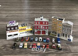Micro Machines Galoob Lot 3 City Scenes WithBoxes 20 Cars/Trucks 1980's VTG Toy