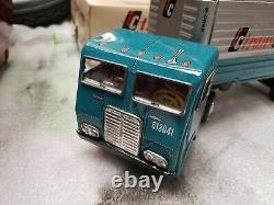 Mint Box Vintage Tractor Trailer Truck Pup Trailer Friction Car Japan Rare Tin