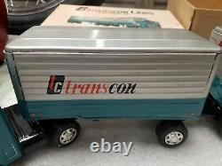 Mint Box Vintage Tractor Trailer Truck Pup Trailer Friction Car Japan Rare Tin