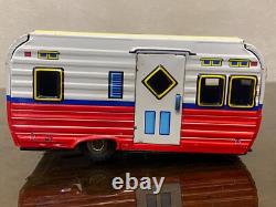 Modern Toys Japan FORD GALAXIE 1960 Car & HOUSE TRAILER Friction Tin Toy 1960's Modern Toys Japan FORD GALAXIE 1960 Car & HOUSE TRAILER Friction Tin Toy 1960's
