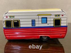 Modern Toys Japan FORD GALAXIE 1960 Car & HOUSE TRAILER Friction Tin Toy 1960's