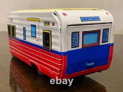 Modern Toys Japan FORD GALAXIE 1960 Car & HOUSE TRAILER Friction Tin Toy 1960's