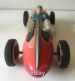 Modern Toys Masudaya Japan Large Tinplate Battery Operated Racing Car Working