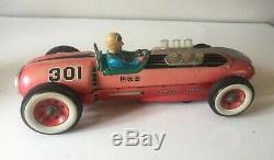 Modern Toys Masudaya Japan Large Tinplate Battery Operated Racing Car Working