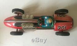 Modern Toys Masudaya Japan Large Tinplate Battery Operated Racing Car Working