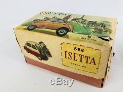 NEAR MINT Vintage Tin Friction BMW Isetta Bandai 588 Japan Toy Car Original Box