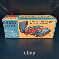 NIB #324 VTG CORGI TOYS MARCOS 1800 GT With VOLVO ENGINE ELITE COLLECTOR COND