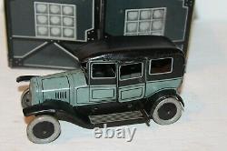 NICE EARLY 1910's/20's BING TIN LITHO GARAGE with TWO WIND UP CARS SET #2