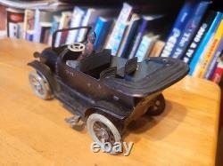 NICE VINTAGE 1910'S TIN LITHO WIND UP TOURING CAR with DRIVER