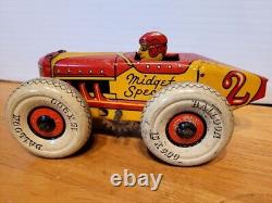 NICE VINTAGE 1930'S or 40'S MARX TIN LITHO WIND UP #2 MIDGET SPECIAL RACE CAR