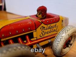 NICE VINTAGE 1930'S or 40'S MARX TIN LITHO WIND UP #2 MIDGET SPECIAL RACE CAR