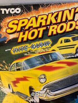 New Sealed Vintage Sealed In Box Tyco Sparklin Hot Rods Nite Glow Slot Car Set