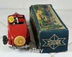 Nice Occupied Japan Tin Woman in Convertible X Car Wind-Up Toy with Original Box