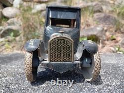 Nice Vintage Ferdinand Strauss Tin Windup Toy Car Leaping Lena 1920s