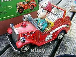 Nomura Tn Tinplate Fire Chief Car Japanese Boxed