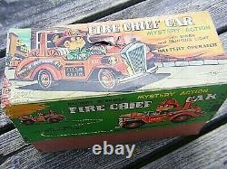 Nomura Tn Tinplate Fire Chief Car Japanese Boxed