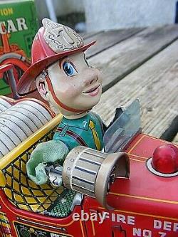 Nomura Tn Tinplate Fire Chief Car Japanese Boxed