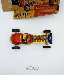 Nosco Plastics Hot Rod Hot See vintage roadster race car 1950s friction toy 6490